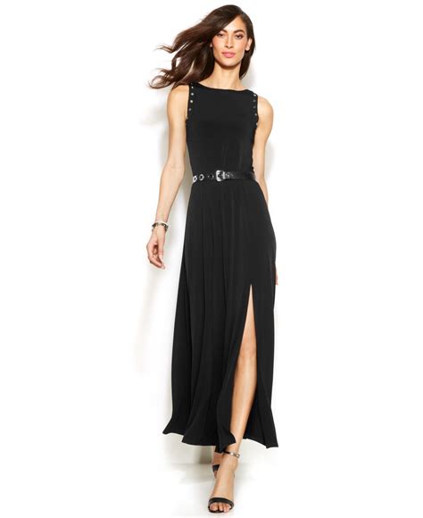 michael kors designer gowns|Michael Kors black pleated dress.